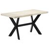vidaXL Table &agrave; d&icirc;ner 140 x 70 x 75 cm Bois de manguier massif blanchi