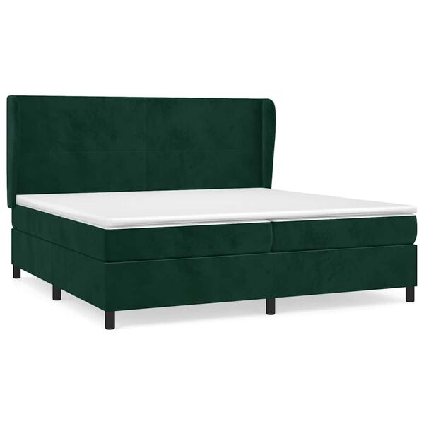 vidaXL Sommier &agrave; lattes de lit et matelas Vert fonc&eacute; 200x200cm Velours