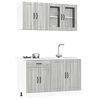 vidaXL Ensemble de 4 meubles de cuisine "Lucca" en bois d'ing&eacute;nierie Sonoma gris