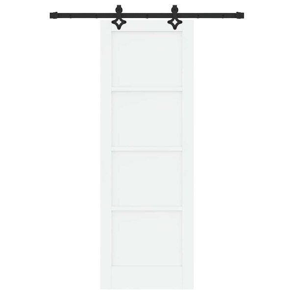 vidaXL Kit de Porte Coulissante ORKDAL Blanc et noir 73.5 x 211 cm