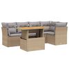 vidaXL Salon de jardin avec coussins 5 pcs beige r&eacute;sine tress&eacute;e