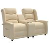 vidaXL Fauteuil inclinable 2 places avec porte-gobelets Cr&egrave;me Tissu