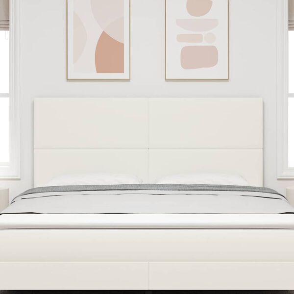 vidaXL T&ecirc;te de lit avec t&ecirc;te de lit Cr&egrave;me 180 cm Cuir synth&eacute;tique