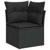 vidaXL Salon de jardin 5 pcs avec coussins noir r&eacute;sine tress&eacute;e
