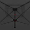 vidaXL Parasol double avec mât en acier 250 x 250 cm Anthracite