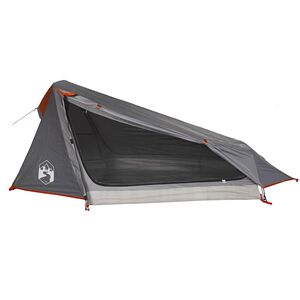 vidaXL Tente de camping tunnel 1 personne gris et orange imperm&eacute;able