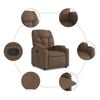 vidaXL Fauteuil inclinable Marron Tissu