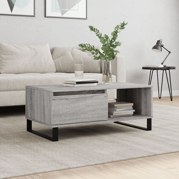 vidaXL Table basse Sonoma gris 90x50x36,5 cm Bois d'ing&eacute;nierie