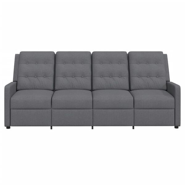 vidaXL Fauteuil de massage inclinable &agrave; 4 places Gris clair Tissu