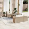 vidaXL Salon de jardin avec coussins 6 pcs beige r&eacute;sine tress&eacute;e