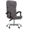 vidaXL Fauteuil inclinable de bureau Gris Similicuir