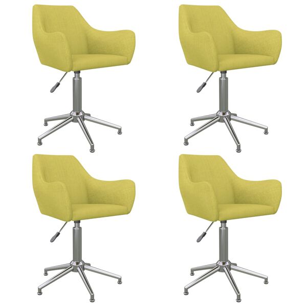 vidaXL Chaises pivotantes &agrave; manger lot de 4 vert tissu