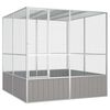 vidaXL Cage &agrave; oiseaux Gris 213,5x217,5x211,5 cm Acier galvanis&eacute;