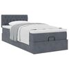 vidaXL Cadre de lit ottoman avec matelas gris fonc&eacute; 90x190 cm velours