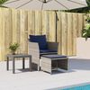 vidaXL Chaise de jardin avec tabouret gris résine tressée
