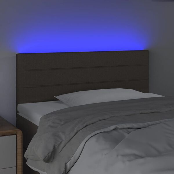 vidaXL T&ecirc;te de lit &agrave; LED Taupe 100x5x78/88 cm Tissu