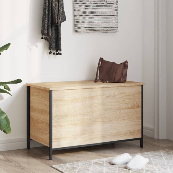 vidaXL Banc de rangement ch&ecirc;ne sonoma 80x42,5x50 cm bois d'ing&eacute;nierie