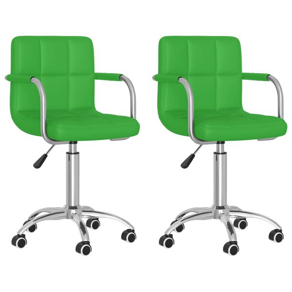 vidaXL Chaises &agrave; manger pivotantes lot de 2 vert similicuir