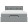 vidaXL Lit ottoman avec matelas et LED gris clair 140x190 cm tissu