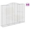 vidaXL Paniers à gabions arqués 8 pcs 300x50x220/240 cm fer galvanisé