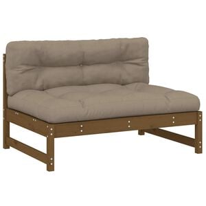vidaXL Canap&eacute; central 120x80 cm marron miel bois de pin massif