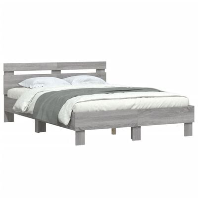 vidaXL Cadre de lit sans matelas sonoma gris 120x200 cm