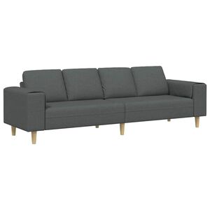 vidaXL Canap&eacute; de salon Gris fonc&eacute; 250 x 77 x 76 cm Polyester