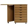 vidaXL Armoire roulante avec bureau MOSS marron miel bois de pin
