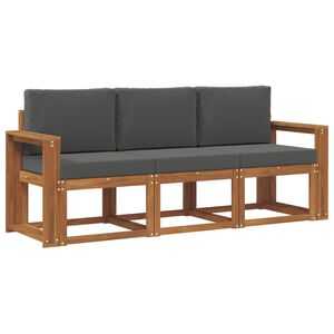 vidaXL Ensemble de canap&eacute;s d'ext&eacute;rieur 3 pc Naturel et Anthracite