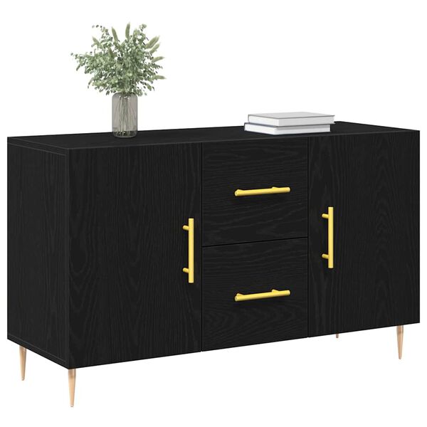 vidaXL Buffet Chêne noir 100 x 36 x 60 cm Bois d'ingénierie