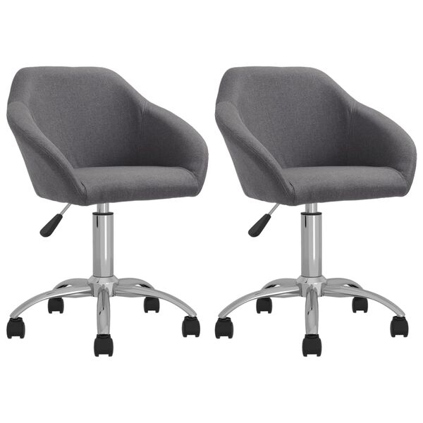 vidaXL Chaises pivotantes &agrave; manger lot de 2 gris clair tissu