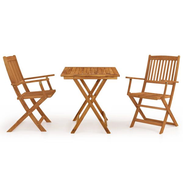 vidaXL Ensemble &agrave; manger de jardin pliable 3 pcs Bois d'acacia solide
