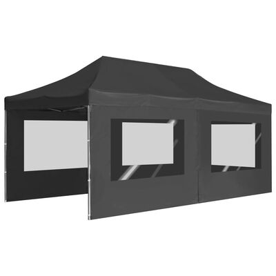 vidaXL Tente de réception pliable à parois Aluminium 6 x 3m Anthracite