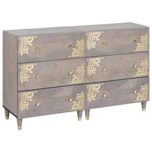 vidaXL Buffet 2 pcs Gris 60 x 33 x 75 cm Bois de mangue massif