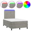 vidaXL Sommier &agrave; lattes de lit avec matelas LED Gris clair 120x200 cm