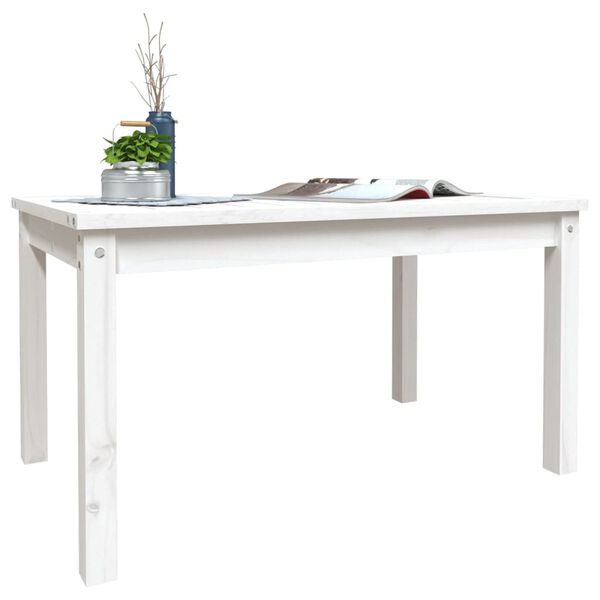 vidaXL Table de jardin blanc 82,5x50,5x45 cm bois massif de pin