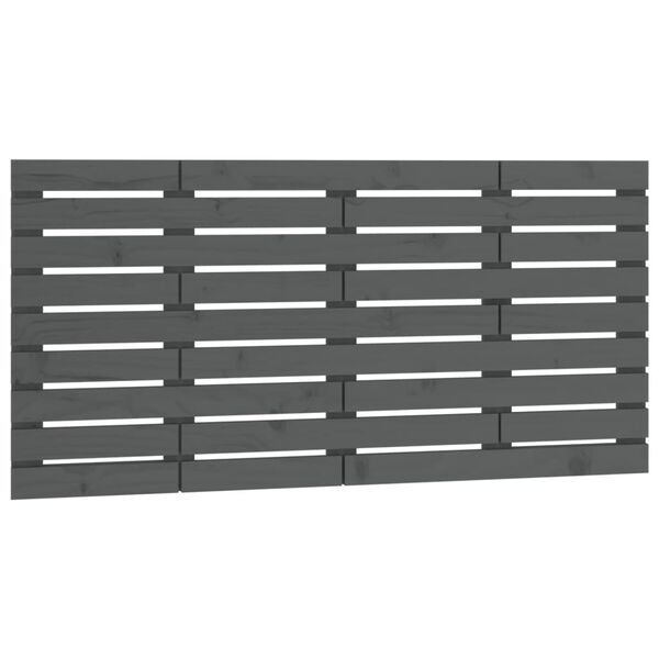vidaXL T&ecirc;te de lit murale Gris 156x3x63 cm Bois massif de pin