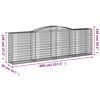 vidaXL Panier de gabions arqué 400x50x120/140 cm Fer galvanisé