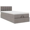 vidaXL Cadre de lit ottoman avec matelas taupe 80x200 cm tissu