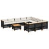 vidaXL Salon de jardin 11 pcs avec coussins noir r&eacute;sine tress&eacute;e