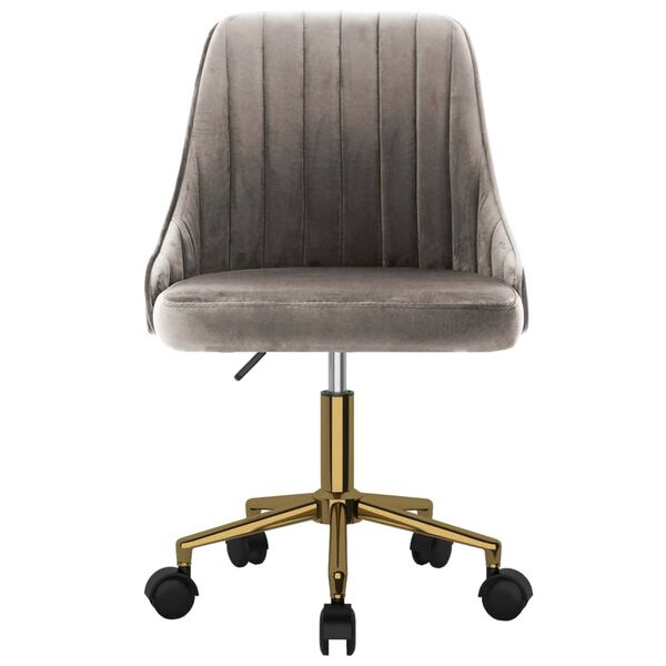 vidaXL Chaise pivotante &agrave; manger Gris clair Velours