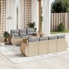 vidaXL Salon de jardin avec coussins 8 pcs beige r&eacute;sine tress&eacute;e