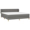 vidaXL Sommier &agrave; lattes de lit avec matelas Gris fonc&eacute; 160x200cm Tissu