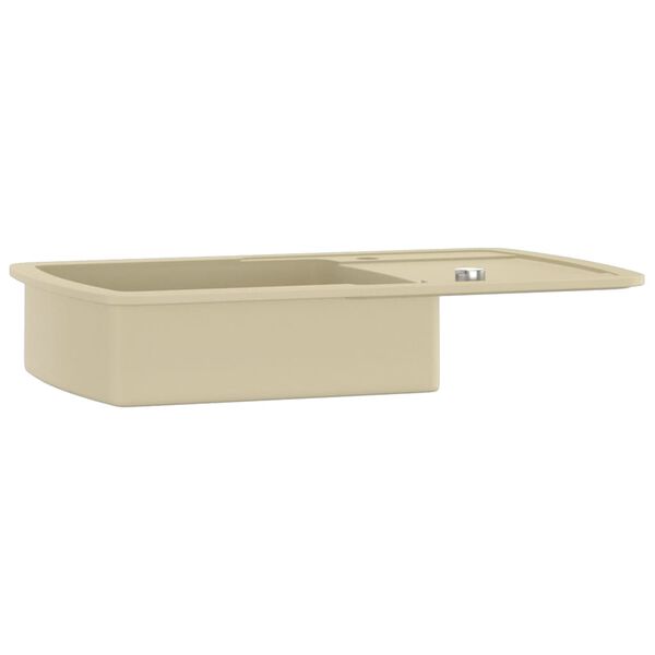 vidaXL Évier de cuisine Granit Seul lavabo Beige