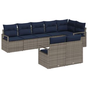 vidaXL Ensemble de Canap&eacute;s 8 pc Gris polyrotin