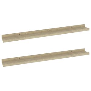 vidaXL &Eacute;tag&egrave;res murales 2 pi&egrave;ces Ch&ecirc;ne Sonoma 80x9x3 cm