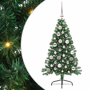 vidaXL Sapin de No&euml;l artificiel pr&eacute;-&eacute;clair&eacute; Vert 120 cm PVC
