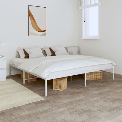 vidaXL Cadre de lit métal sans matelas blanc 183x213 cm