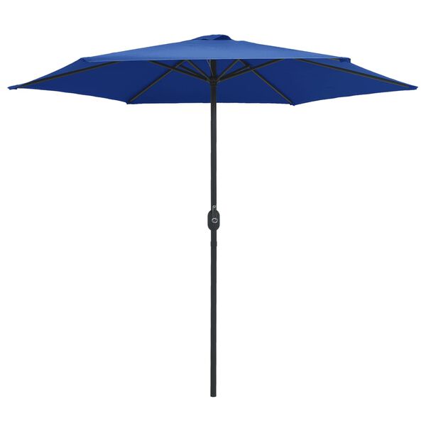 vidaXL Parasol de jardin et m&acirc;t en aluminium 270x246 cm Bleu azur&eacute;