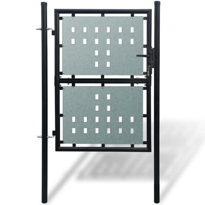 vidaXL Portail simple de clôture Noir 100x225 cm